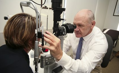 Dr Mark Loane with patient Michelle Miley.